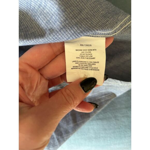 Grayers Men's Blue Gray Cotton Striped Long Sleeves Button Up Shirt Size XL - Picture 6 of 9